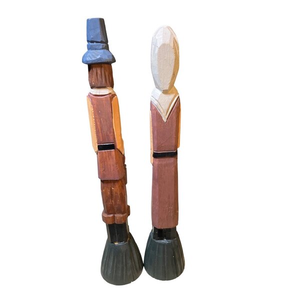 Thanksgiving Pilgrim Figurines Thin Holiday Figures - Picture 6 of 12